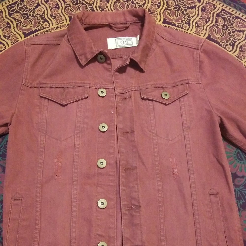 Maroon Denim jacket